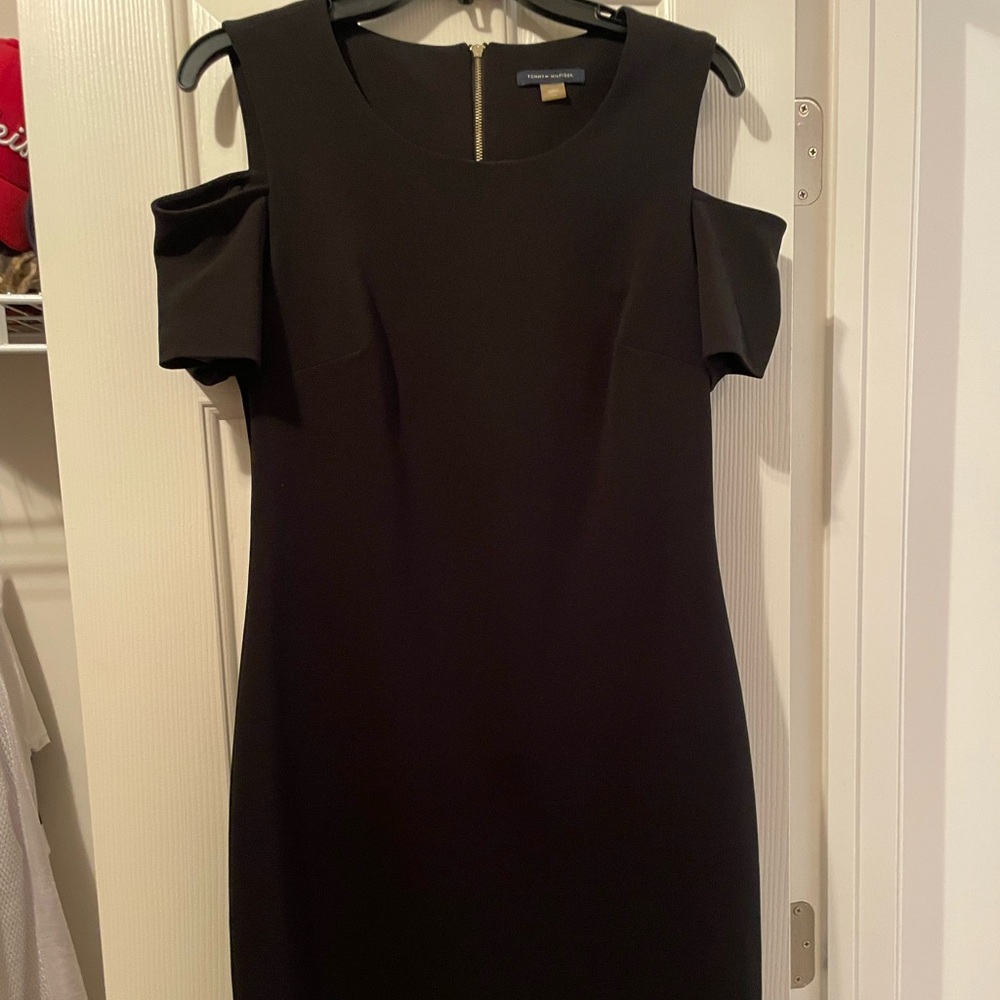 Tommy Hilfiger Black Off-Shoulder Mini Dress